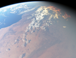 earth rendering real-time OpenGL 3D planet atmosphere scattering blue marble srtm